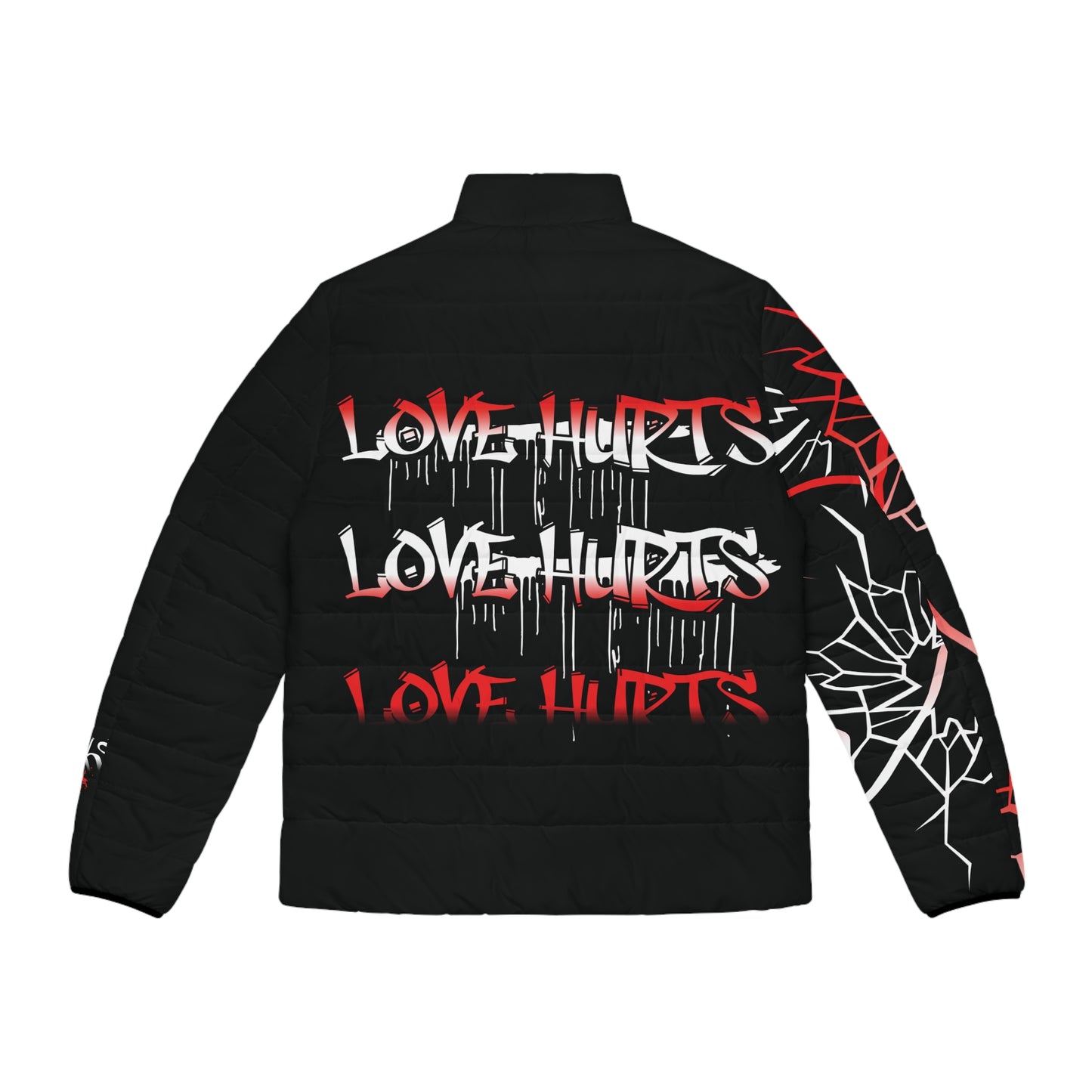 Love hurts Puffer Jacket (Black)