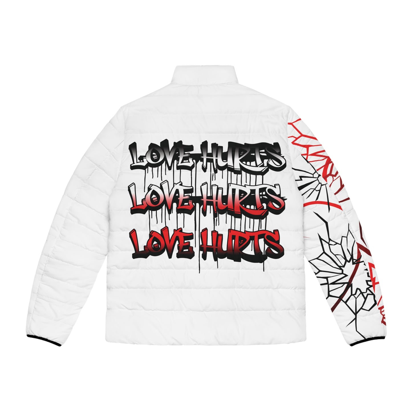 Love hurts Puffer Jacket (white)